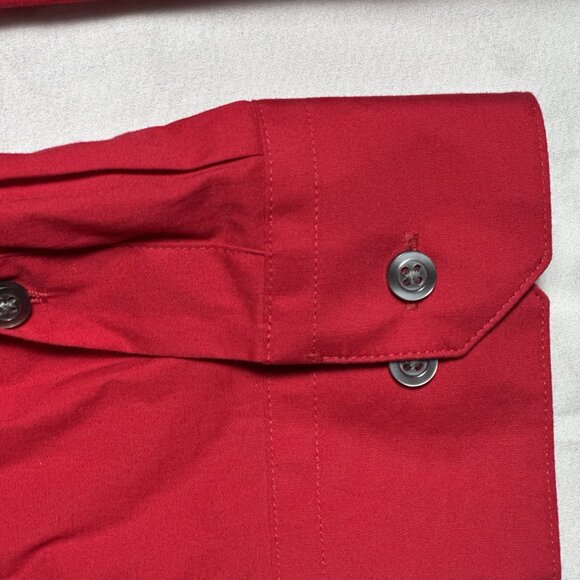 Alfani Men Slim-Fit Stretch Red Long-Sleeve Dress Shirt 16-16.5 32/33 L - Picture 4 of 8